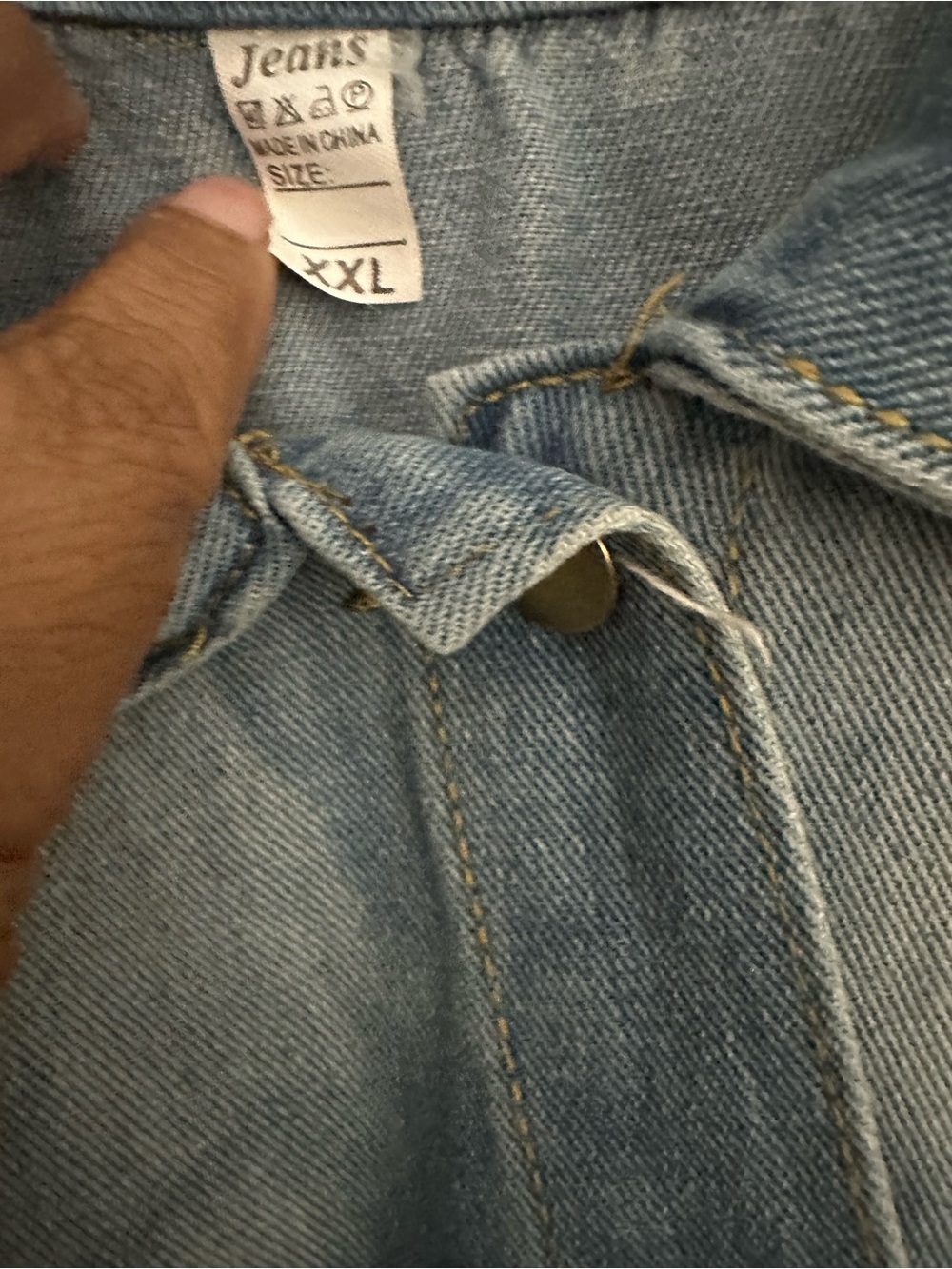 Frayed Rope-Back Denim Jacket - Light Blue - Picture 3 of 6